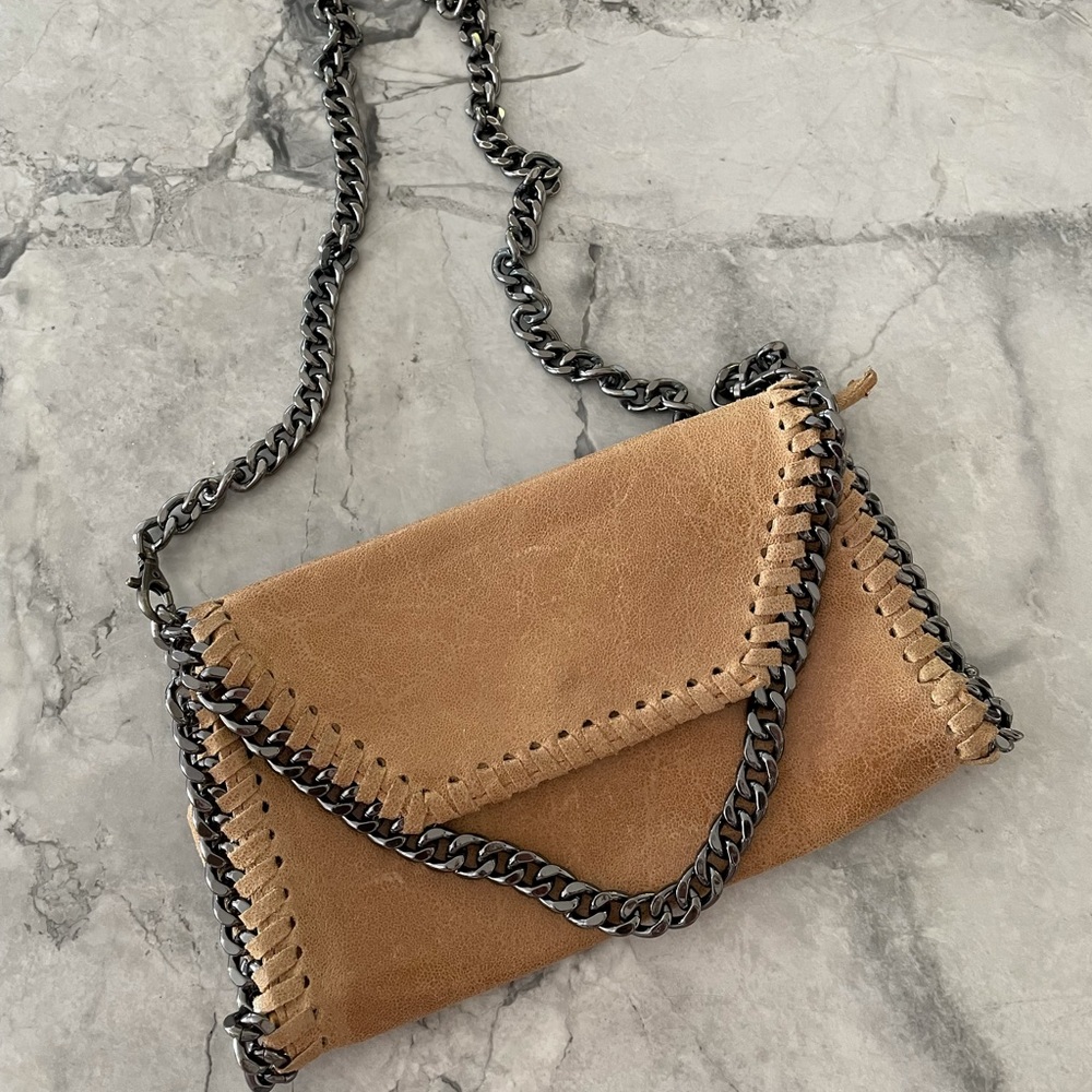 100% Italian Leather Crossbody Purse with Gunmetal Hardware